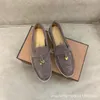 2023 LP Herr/kvinnor Loro Walk Shoes Luxury Sneakers Dress Shoe Suede Leather Nubuck Designer Flats Leisure Official Large 08