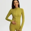 Al Women's Yoga Longeve Jacket Solid Color nude fitted Sports Shaping Waist Tight Fitnessルーズジョギングスポーツウェアフルジップカーディガンショートジャケットウォームサムホール