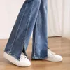 Women's Jeans 2023 Spring And Autumn High-Waisted Split-Length Micro-Flare Tall Thin Mopping Casual Pants