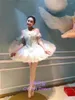 Palco desgaste fino padrão de alta qualidade profissional tamanho personalizado clássico meninas ouro branco pássaro ballet tutu trajes