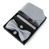 Corbatas para hombre Corbata Caja de regalo Marca de lujo Corbata Bowtie Bolsillo Cuadrado Gemelos Traje para fiesta Camisa de boda Corbatas Corbatas Conjunto de negocios 231013