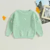 Pullover FOCUSNORM 8 colori 0-5 anni neonato bambina maglione manica lunga fiore caldo pullover in maglia autunno inverno outwear 231017