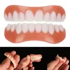 Décoration de fête 1pc Silicone supérieur inférieur placages fausses dents rire dentiers pâte faux bretelles couverture confortable