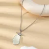 Colliers pendants Collier de coquille blanche en eau douce naturelle Accessoires de bijoux exquis Gift Colchain Couche pour femmes