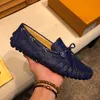 40 Style L Cowhide Shoe Luxury Mężczyzn Designer Oryginalna skórzana sznurka Czarno Żółte Miękkie męskie buty