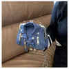 Kvällspåsar Fashion Punk Chain Strap Clip Clutch Shoulder Bag Trendy Rock Biker Purses Designer Jacket Shape Handbags