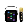 Haut-parleurs portables Mini Microphone karaoké sans fil Bluetooth Woofer extérieur son de fête lumières LED caissons de basses ensemble KTV pour enfants 231017