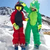 Outros artigos esportivos crianças terno de esqui para meninos meninas inverno grosso quente macacão ao ar livre conjuntos crianças snowsuits dos desenhos animados macacões impermeáveis 231017