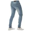 Heflashor 2018 mager jeans män mode solid svar