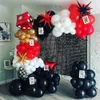 Outros suprimentos de festa do evento 124/145pcs Party Casino Party Red Black Playing Cards Balloon Kit com balões de papel alumínio para o tema de Las Vegas Adlut Birthday Party Party 231017