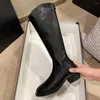 Boots dos authentique femme cuir s zip cm épais talon bas talon décontracté femelle mince genoue soft confortable chaussures d'automne longues