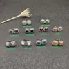 أقراط مستحيلة أطباء الأبعاد المصممة للمجوهرات الفضائية الفضية الفضية متعددة الألوان 10 ألوان