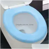 Toilet Seat Covers Waterpoof Soft Er Bathroom Washable Closestool Mat Pad Cushion O-Shape Bidet Accessories Drop Delivery Home Garden Dhaoz