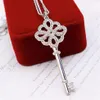 Pendanthalsband 2021 Fashion Classic Design Chinese Knot Key Charm Women Silver Color Zircon Necklace For Wedding Jewelry Gift1844