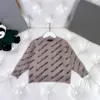 brand baby clothes kids sweater round neck pullover for boy girl Size 100-150 CM fashion Oblique Letter Logo Full Print child Knitwear Sep01