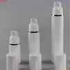 15 ml 30 ml 50 ml reinweiße zylindrische silberne Randkosmetikverpackungsbehälter Kunststoffemulsion Airless-Pumpflasche # 213Goods Vtxmd Dwokm