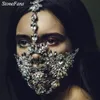 Andra modetillbehör Stonefans Designer Party Crystal Flower Mask Masquerade smycken Dekorativ lyx Maskforface Design Women Gift 231016