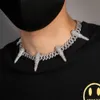 Chokers DE BLING KONING Klinknagel Zinklegering Ketting12mm S-Link Miami Cubaanse Ketting Hiphop Heren Iced Out Bling Strass Mode punk Sieraden 231016