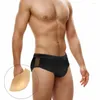 Herren-Badebekleidung, sexy niedrige Taille, Netz-Schwimmhose, Herren, solide, schnell trocknend, Badeanzug, Sommer, Nylontasche, Pad, Push-Up, Sport, Strand, Surfen