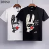 DSQ Phantom Kaplumbağa Erkek Tişörtleri Erkek Tasarımcı T Shirtler Siyah Beyaz Geri Serin T-Shirt Erkekler Yaz Moda Soath Street T-Shi221r