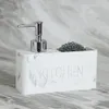 Dispensador de jabón líquido Dispensador de jabón para platos para cocina Dispensador de jabón líquido para manos Carrito para botellas con compartimento de almacenamiento para guardar y almacenar esponjas 231013