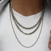 Chains 2mm Steel Color Stainless Chain Necklaces Twisted Twist Necklace Fashion Jewelry For Women