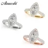 AINUOSHI 925 en argent Sterling femmes bagues de fiançailles de mariage Halo Marquise coupe bagues de mariée anniversaire argent fête bijoux cadeau Y220t