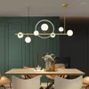 Lampes suspendues Nordic Restaurant Lights Moderne Simple Luxe Creative Art Magic Bean Lampe Strip Salon Salle à manger Lustre