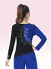 Stage Wear Strass Ballroom Standard Dance Tops Waltz 2023 Latin Girls Mesh Patchwork Femme Moderne T-shirt à manches longues 6XL