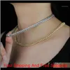 12Mm Width Thin Cz Cuban Link Chain Choker Necklace 5A Cubic Zirconia Cz Iced Out Bling Hiphop Women Lady Party Jewelry1 Fisir Ws8310m