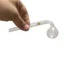 Pyrex Curved Glass Oil Burner Pipe with Colored Stand 30mm Bowls Slide Clear Hand Pipes For Water Bubblers