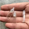 11 * 22 * 7mm 1 ml Mini bouteilles en verre transparent transparent avec couvercle en caoutchouc d'étanchéité flacons vides pots souhaits 100 pcs/lotbonne quantité Qvqmk