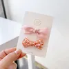 Hårtillbehör 2st/set söta bågar baby flicka klipp fast färg randig blommig bowknot hårnålar Barrettes