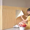 Wallpapers 1 pcs 3535 3D adesivo de parede grão de madeira autoadesivo papel de parede decoração quarto sala de estar tv fundo 231017