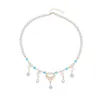 Choker Fashion Pearl Beaded Necklace For Women Crystal Pärlor Tassels Charm Halsband Exotiska brudbröllopsmycken Tillbehör