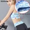 Strój jogi Aiithuug High Impact Sports Bras for Women Raceback Bra Trening Crop Tops Wolności bezproblemowy sport