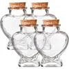 Vase 4 PCS Glass Phove Jars小さなボトルキャップストレージウェディングはクリアミニコルクコンテナ