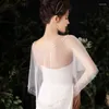 Foulards de mariage châle d'été mince perlé blanc fée cape grande taille robe performance quotidienne pull mi-long style coréen