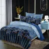Sängkläder sätter Nordic Gradient Plaid quilt -omslag Set Modern Geometric Däcke Cover Set With Pillowcase 220x240 King Size No Bed Sheet 231017