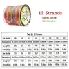 Braid Line 12 Strands Braided Fishing 300mm 500m PE Multifilament Multicolor Super Strong Japan Fish Saltwater Wire 231017