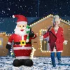 1pc Inflatable Santa Claus Hand Cane LED Light Up Air Mold Christmas Inflatable Welcome Air Mold, Height 120cm/47.24in, Built-in LED Light, Christmas Party Outdoor Decor