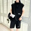 Survêtements pour hommes Summer Ice Soie T-shirt sans manches Shorts Costume Adolescents Étudiants Casual Gilets amples Pantalons cinq-quarts Vêtements de sport pour hommes