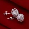 Boucles d'oreilles de tennis en argent 925 de haute qualité, bijoux à la mode, cadeau, 15 paires, lot268E