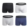 Cuecas 4 pcs algodão boxers para homens roupa interior moda cor sólida esporte masculino boyshorts calcinha plus size meados de cintura elástica