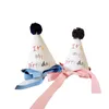 Caps Hats Happy Birthday Hat Embroidery Baby Child Boys and Girls Lovely Colorful Theme Party Decoration Cap Props Shower Gifts 231017