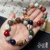 Strand Old Agate Double-Headed Tripod Duobao Tibet Beads Men's And Women's White Qin Octagonal Bracelet