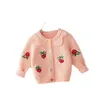 Cardigan Pull pour enfants Automne Fille Fraise Tricot Cardigan Bébé Mignon Veste Enfant Fille Vêtements D'hiver Enfants Automne Chandails 231016