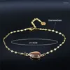 Anklets 2023 Fashion Water Drop Opal rostfritt stål Ankelarmband för kvinnor Guldfärgfötter Armbandsmycken Pulsera Pie Mujer A22S04