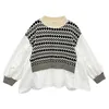 Pullover Mädchen Pullover Teenager Western Frühling unregelmäßige Tops Diamant Kariert Gedruckt Kinder Patchwork Hemd Pullover Herbst 231016