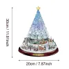 Boomtrein Roterende Sculptuur Decoraties Kerstpasta Raamstickers Winter Woondecoratie